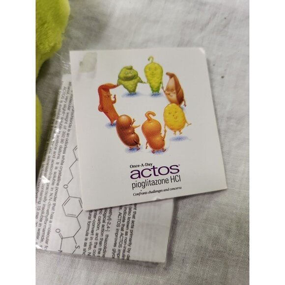 RARE Pancreas Actos Pioglitazone 8" PLUSH Doll Diabetes Steven Smith Bean New - Picture 2 of 4